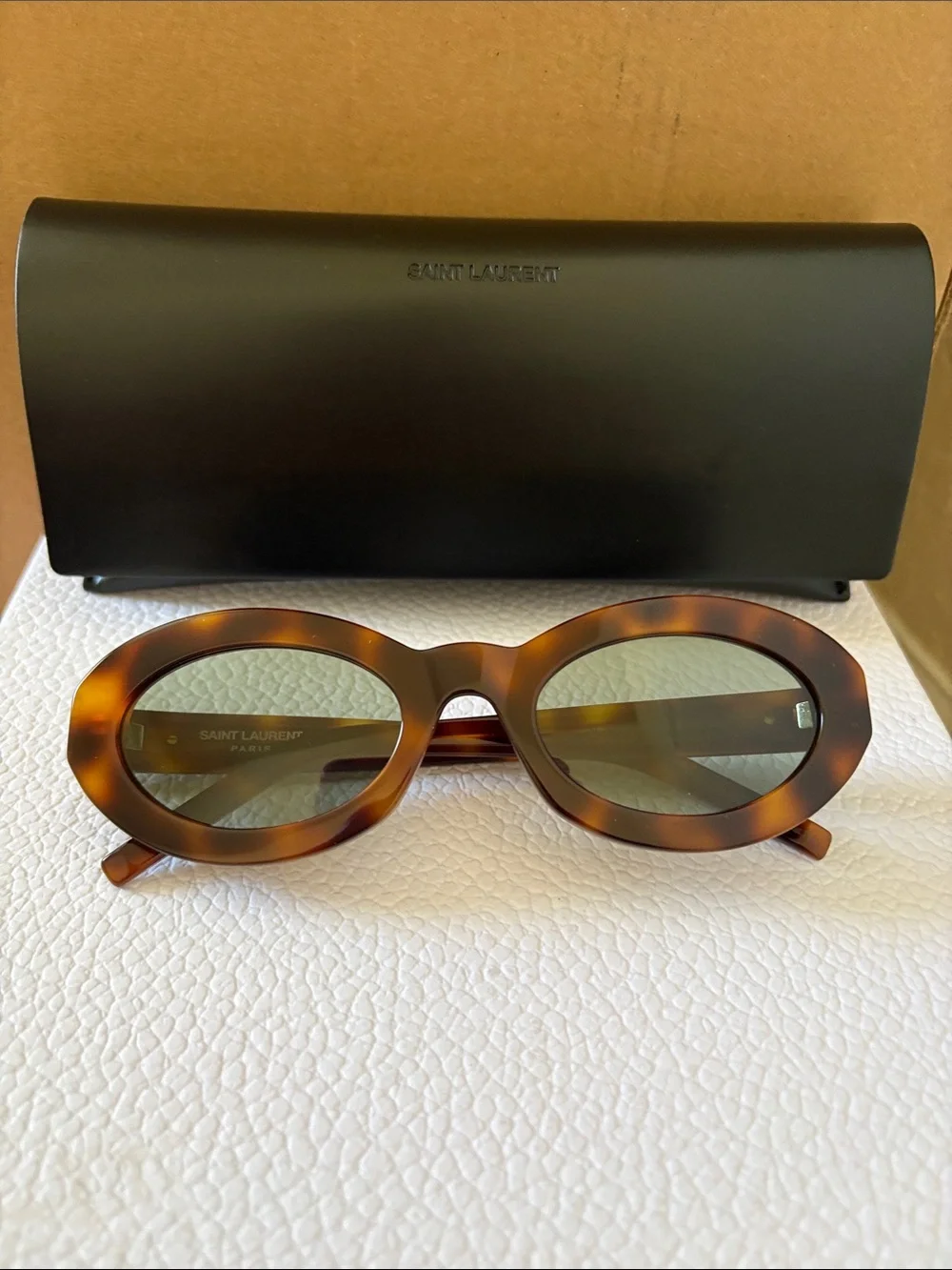 YSL Havana/Tortoise frame with green lenses SL M136 S